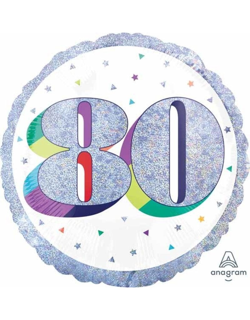 Here's To Your 80th Birthday 18" Mylar Balloon