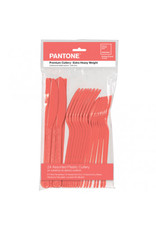 Pantone™ Living Coral Premium Heavy Weight Assorted Cutlery (24)