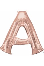 Rose Gold Letter A Mylar 34" Balloon