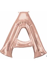 Rose Gold Letter A Mylar 34" Balloon