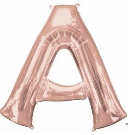 Rose Gold Letter A Mylar 34" Balloon