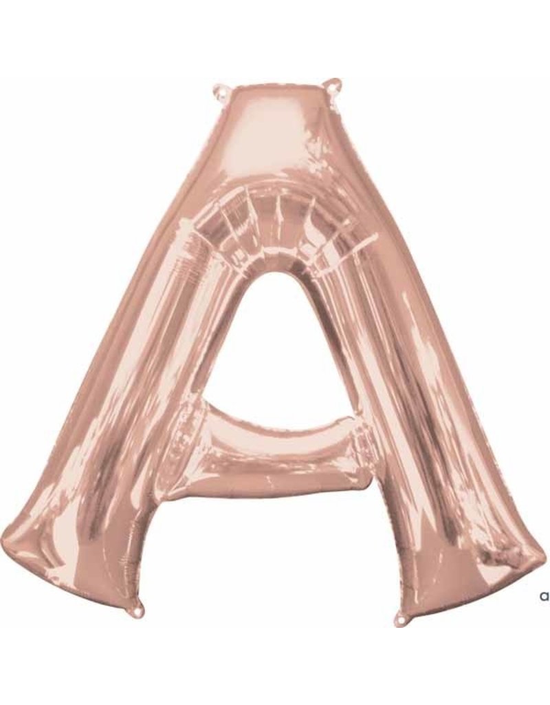 Rose Gold Letter A Mylar 34" Balloon