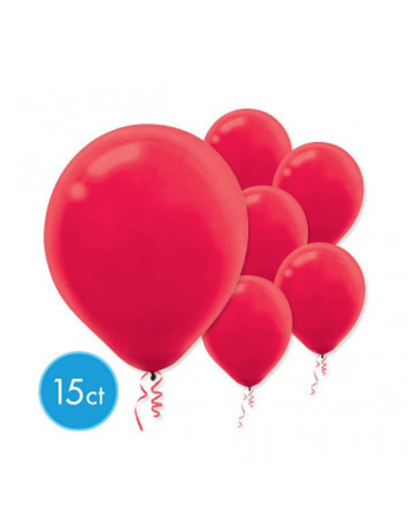 Apple Red 12" Latex Balloons (15)