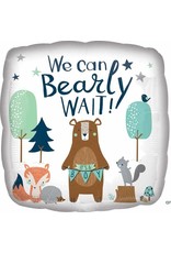 We Can Bearly Wait Boy 18" Mylar Balloon