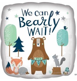 We Can Bearly Wait Boy 18" Mylar Balloon