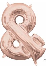 Air-Filled Symbol "&"- Rose Gold 14" Balloon (Will Not Float)