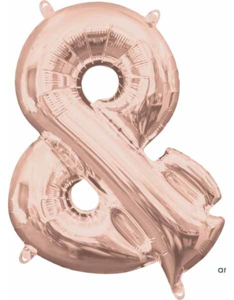 Air-Filled Symbol "&"- Rose Gold 14" Balloon (Will Not Float)