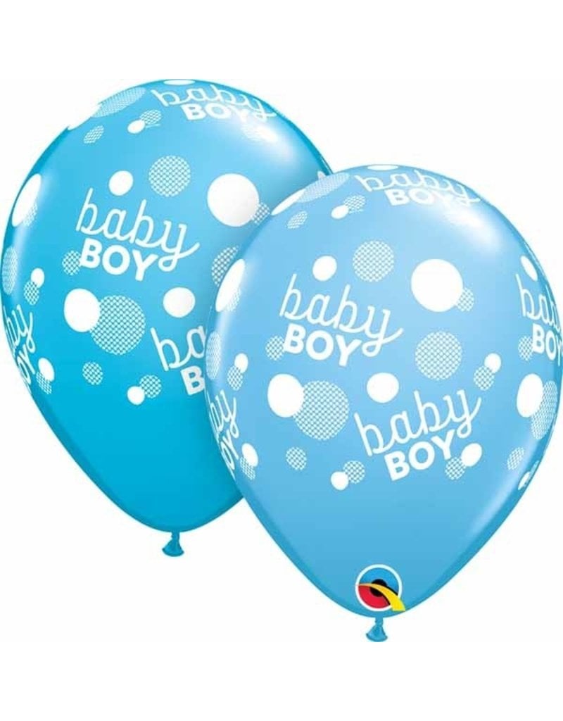 11" Baby Boy Blue Dots Balloon (Without Helium)