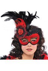 Red Lolita Feather Mask