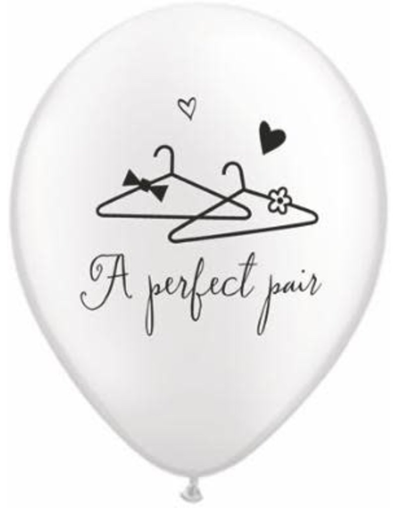 11" Pearl White A Perfect Pair Balloon (Without Helium)