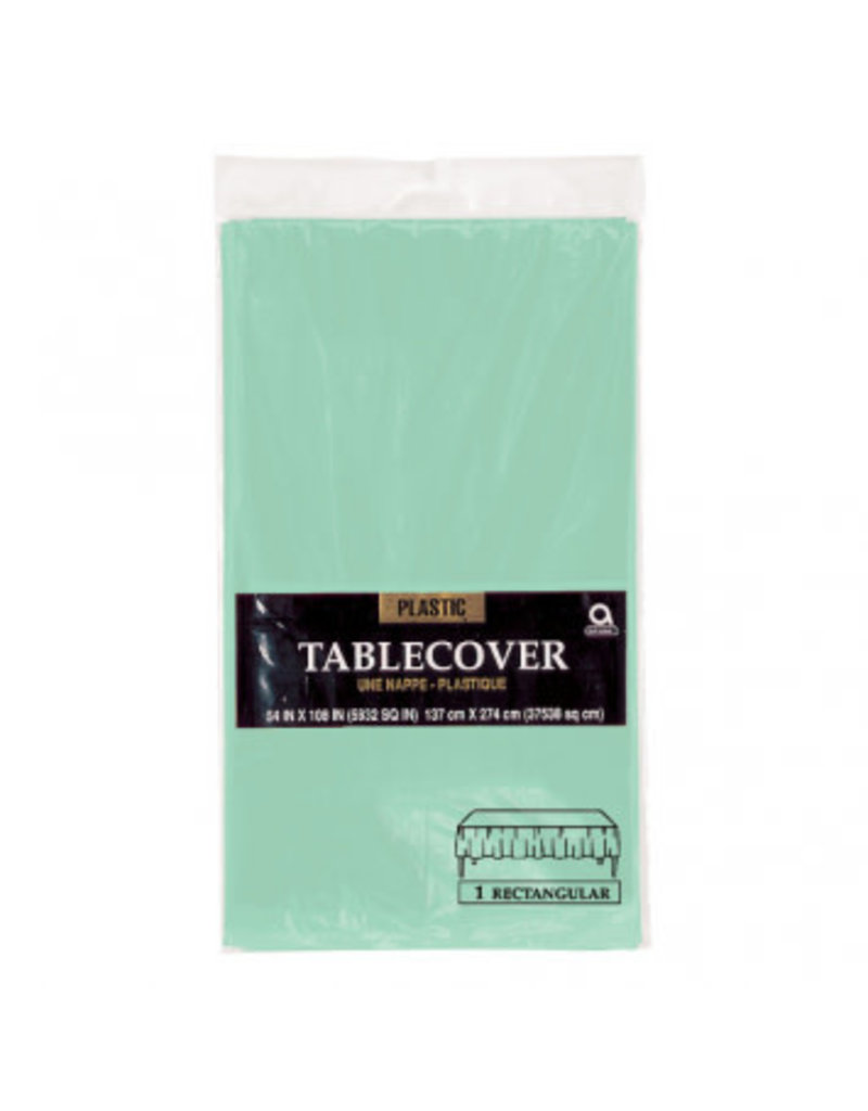 Cool Mint Plastic Table Cover 54" x 108"