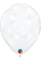 11" Printed Clear Snowflakes Balloon (Without Helium)