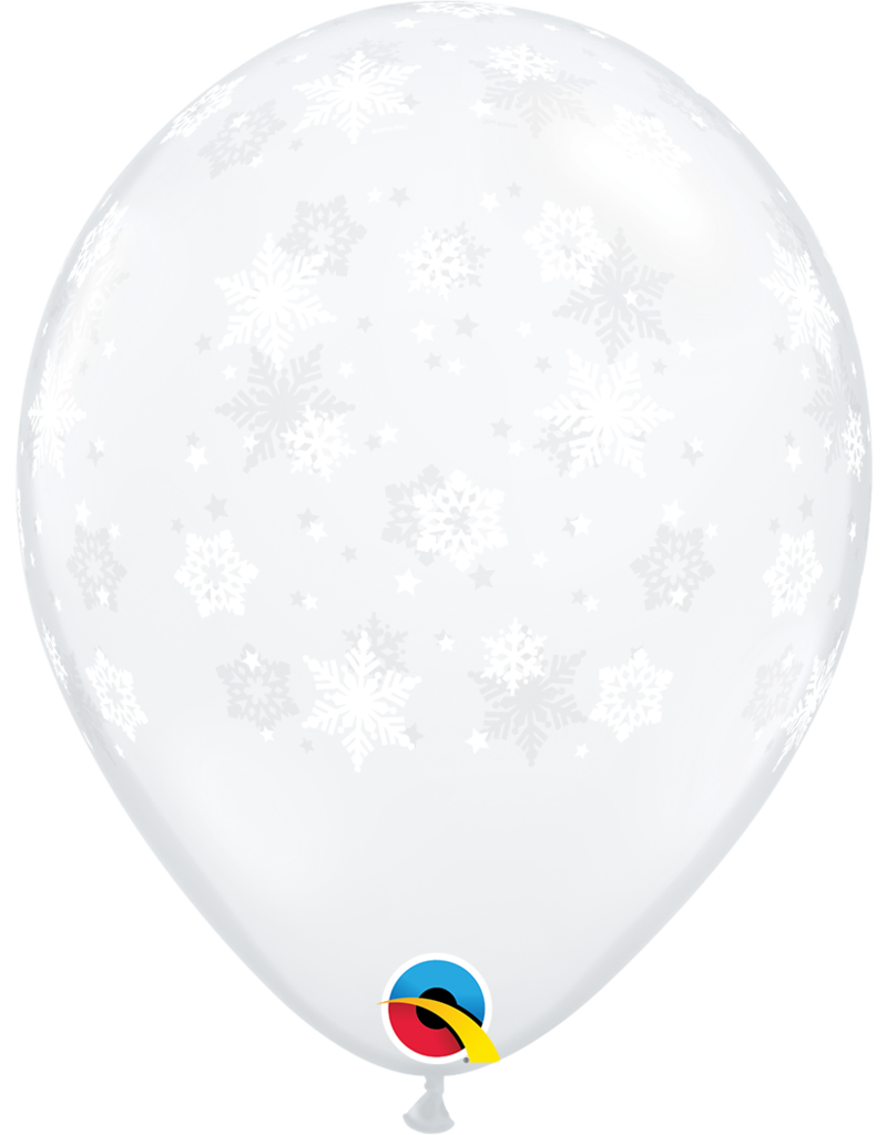 11" Printed Clear Snowflakes Balloon (Without Helium)