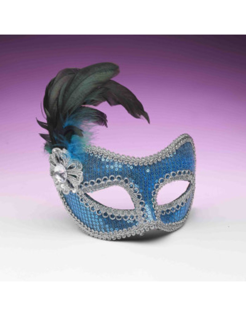 Sequin Fashion Mask-Turquoise