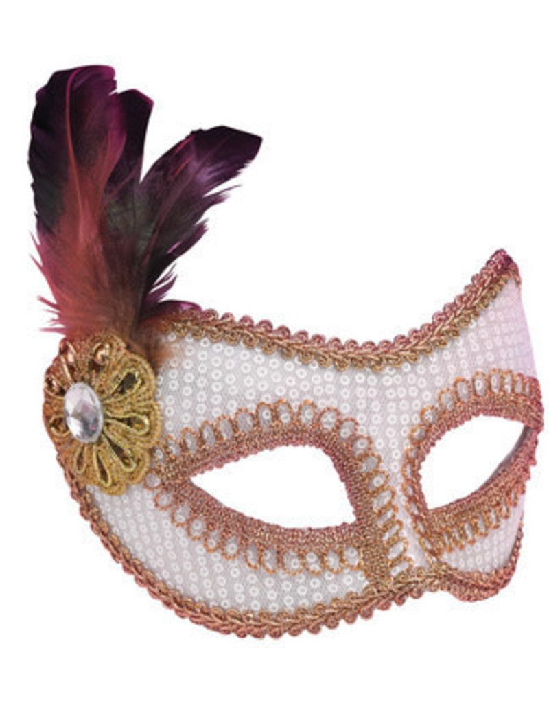 Sequin Fashion Mask-White