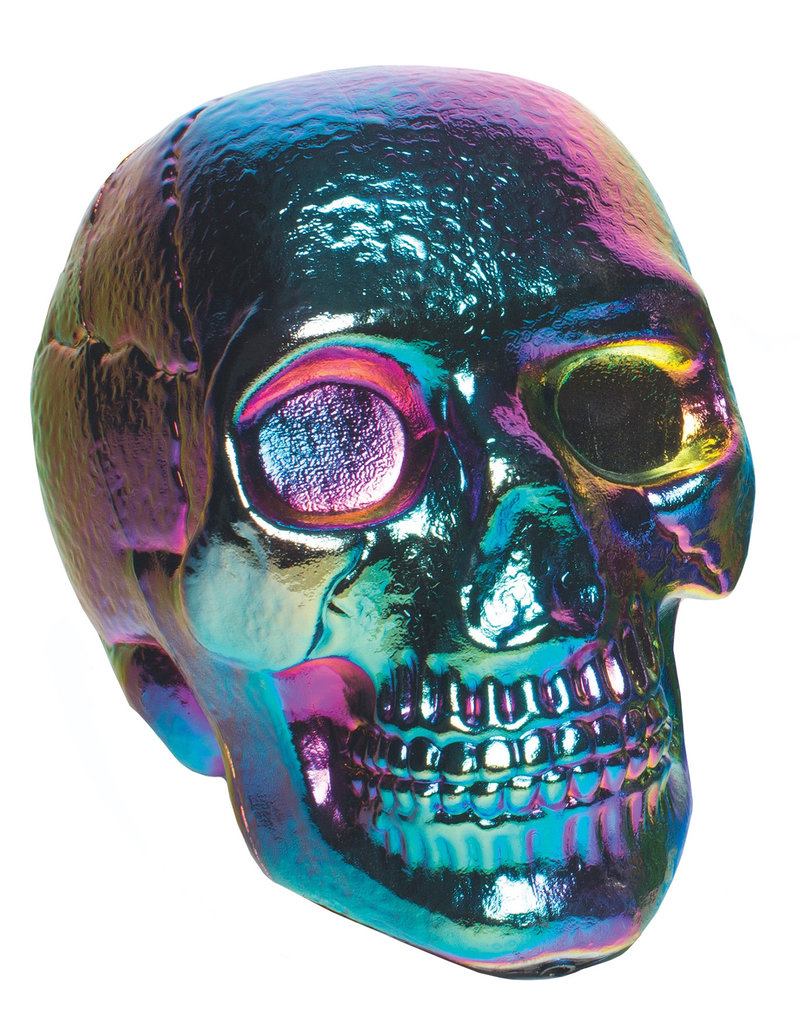 Large Metallic Oil Slick Rainbow Skull