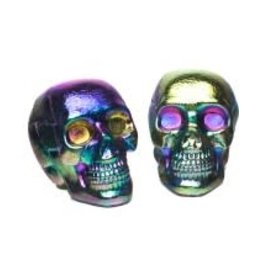 Metallic Oil Slick Rainbow Skull 5"