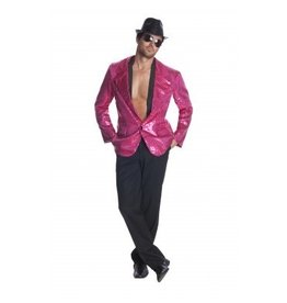 Men's Costume Pink Sequin Jacket Medium