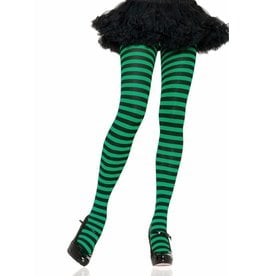 Black & Green Striped Pantyhose