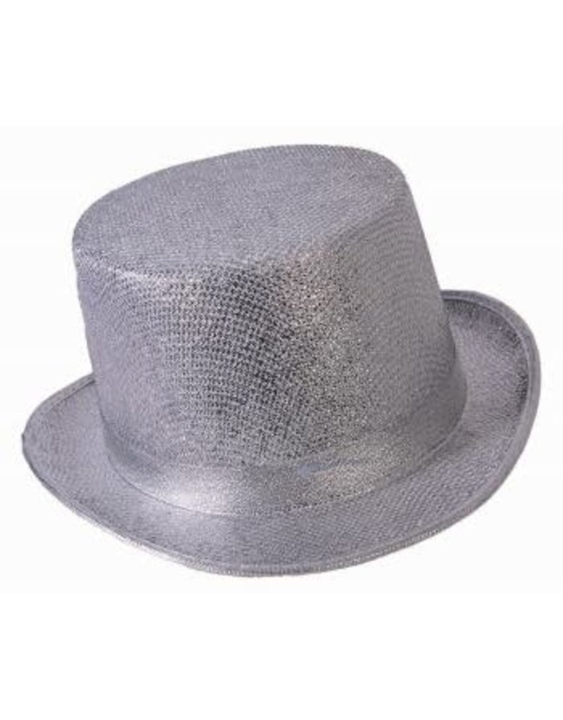 Glitter Mesh Top Hat-Silver