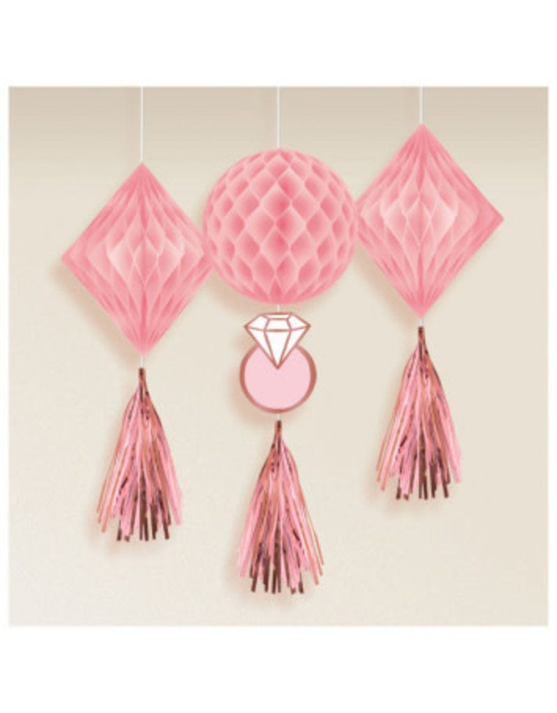 Blush Wedding Honeycomb Decorations