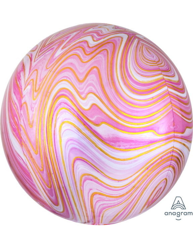 Pink Marblez 16" Orbz Mylar Balloon