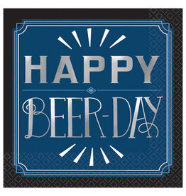 Happy Birthday Hot-Stamped Beverage Napkins - Happy Beer Day