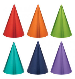 Rainbow Foil Cone Hats (12)