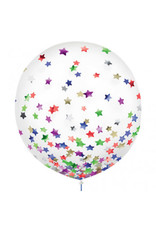 24" Latex Balloons w/ Confetti, -Stars, Multi