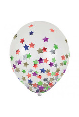 12" Latex Balloons w/ Confetti, -Stars, Multi