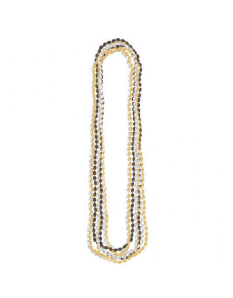 Metallic Bead Necklaces-Black, Silver & Gold (8)