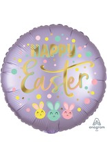 Satin Bunny Trio Happy Easter 18" Mylar Balloon