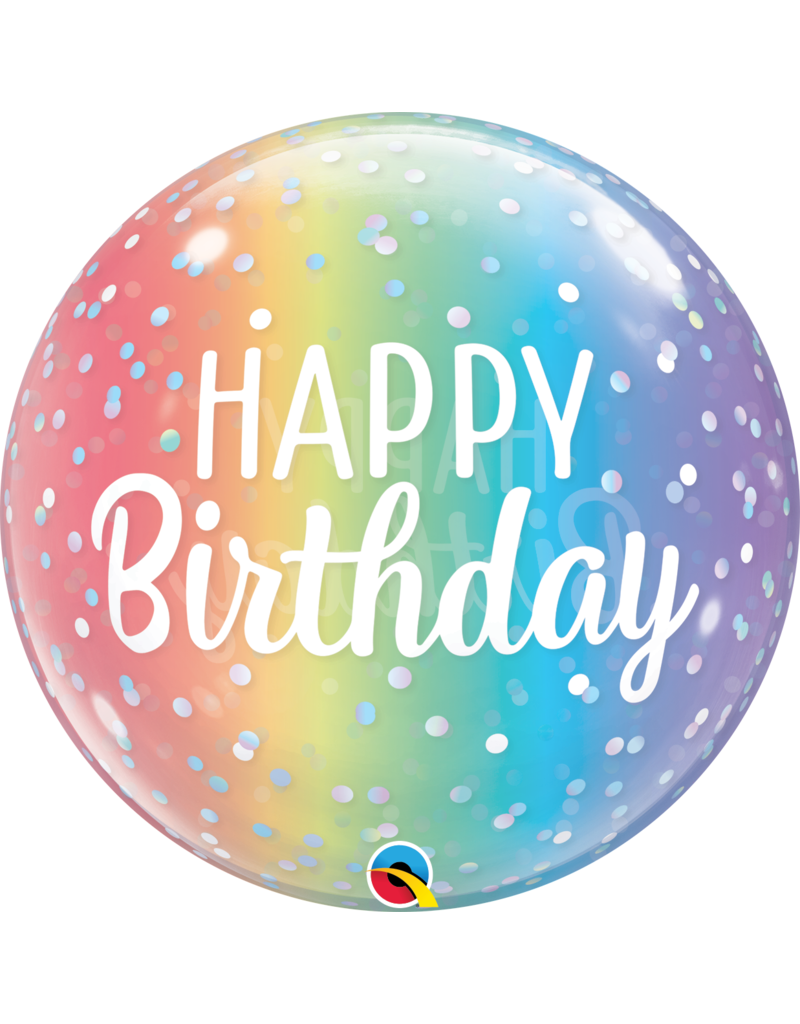 Birthday Ombre & Dots 20" Bubble Balloon