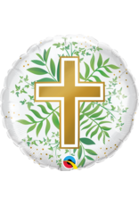 Golden Cross & Greenery 18" Mylar Balloon