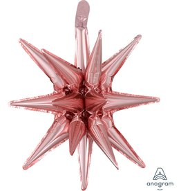 Air-Filled Rose Gold Magic Star 20" Balloon