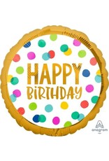 Happy Birthday Dots 18" Mylar Balloon