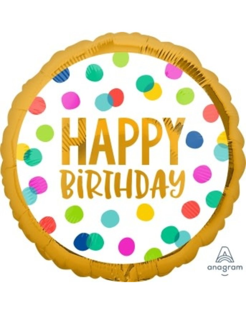 Happy Birthday Dots 18" Mylar Balloon