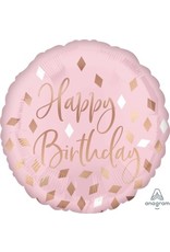 Blush Happy Birthday 18" Mylar Balloon