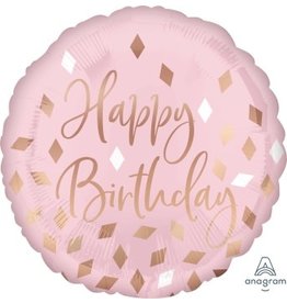 Blush Happy Birthday 18" Mylar Balloon