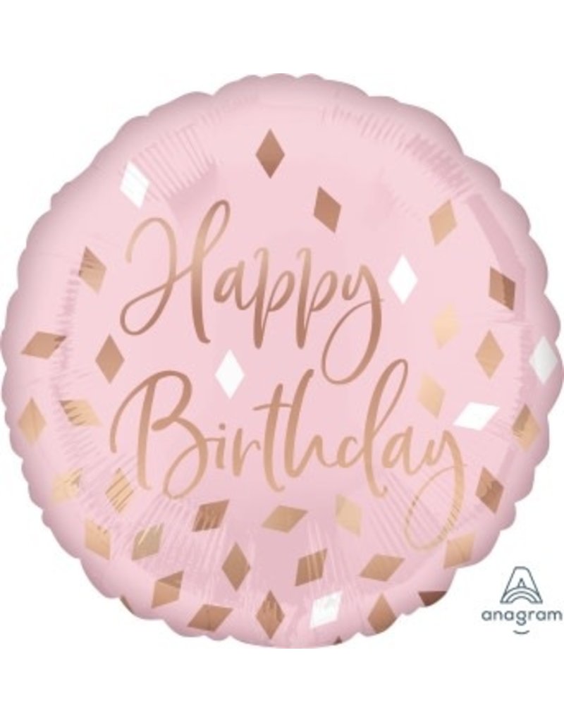 Blush Happy Birthday 18" Mylar Balloon