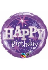 Birthday Sparkle Purple 18" Mylar Balloon