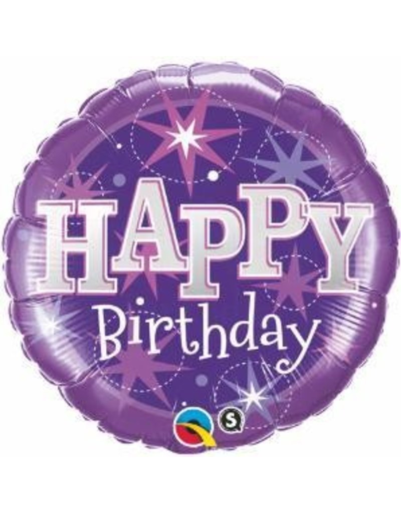 Birthday Sparkle Purple 18" Mylar Balloon
