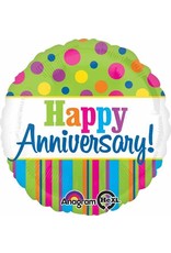 Mylar Bright Anniversary 18"