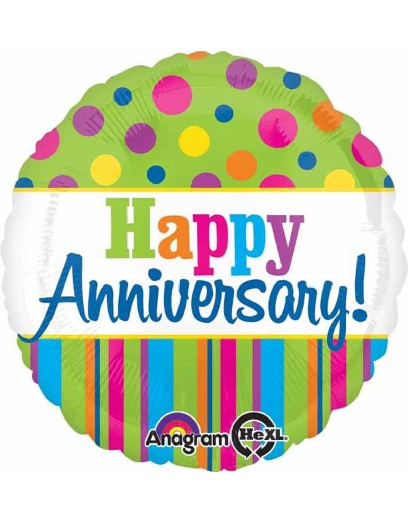 Mylar Bright Anniversary 18"