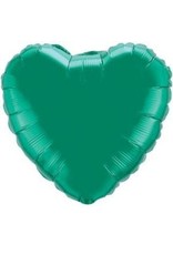 Emerald Green Heart 18'' Mylar Balloon