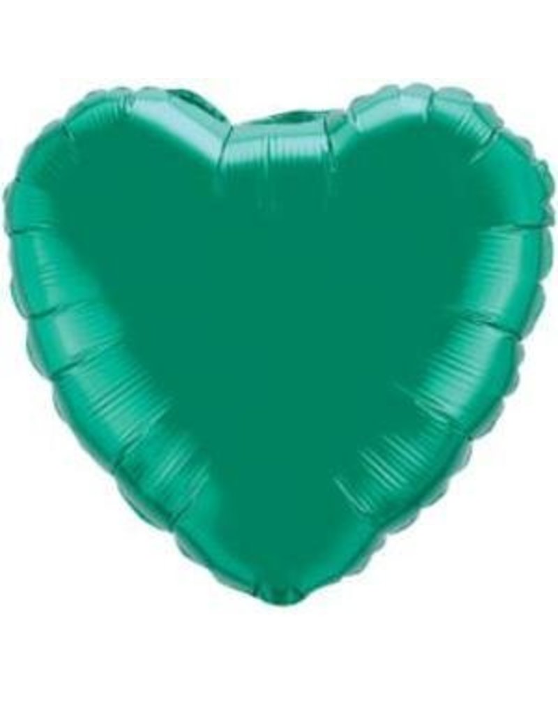 Emerald Green Heart 18'' Mylar Balloon