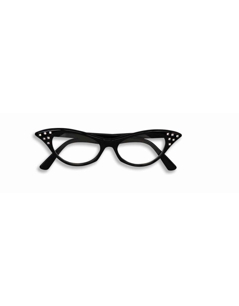Black 50's Rhinestone Glasses