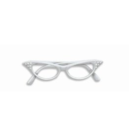 White 50's Rhinestone Glasses