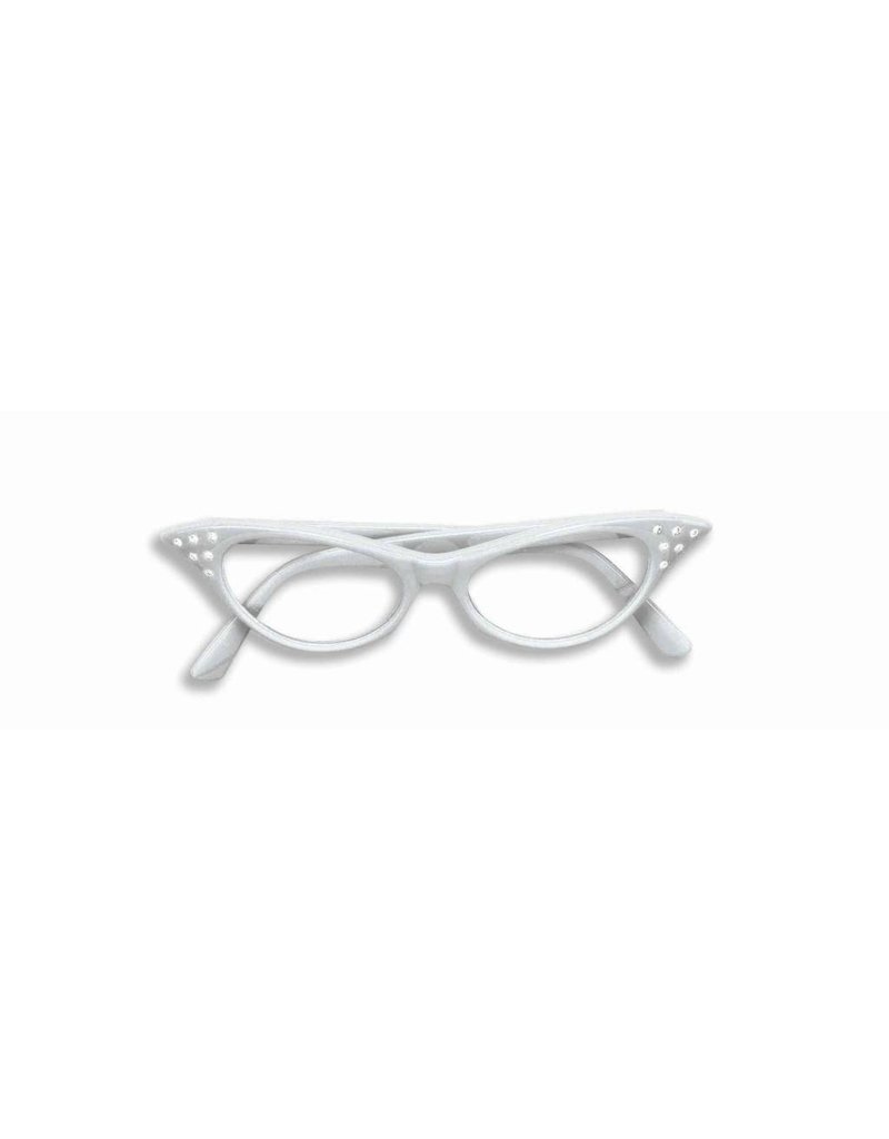 White 50's Rhinestone Glasses