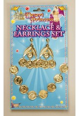 Gold Coin Earrings and Neckalce Set